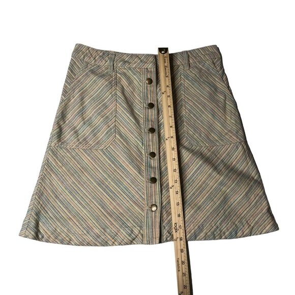 Pilcro and the Letterpress Colorful Striped Button Down Front Skirt Size 10 - Picture 9 of 9